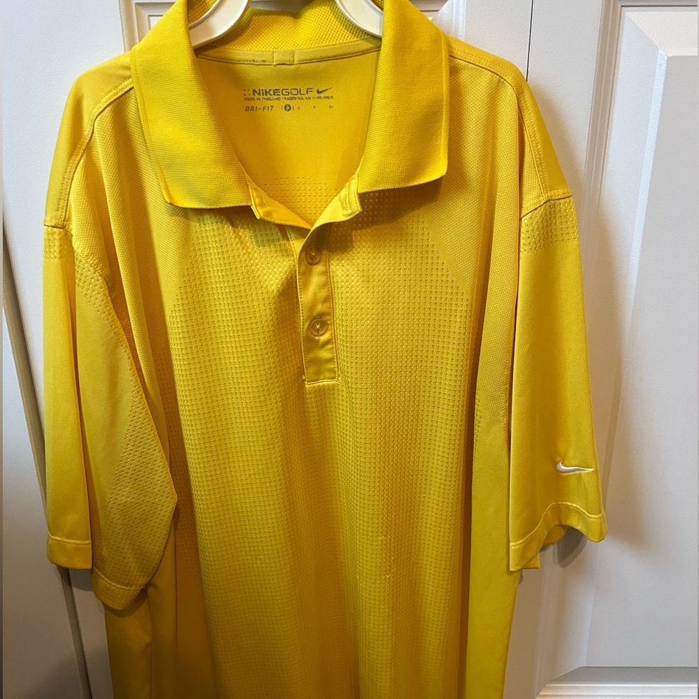 Yellow Nike golf polo